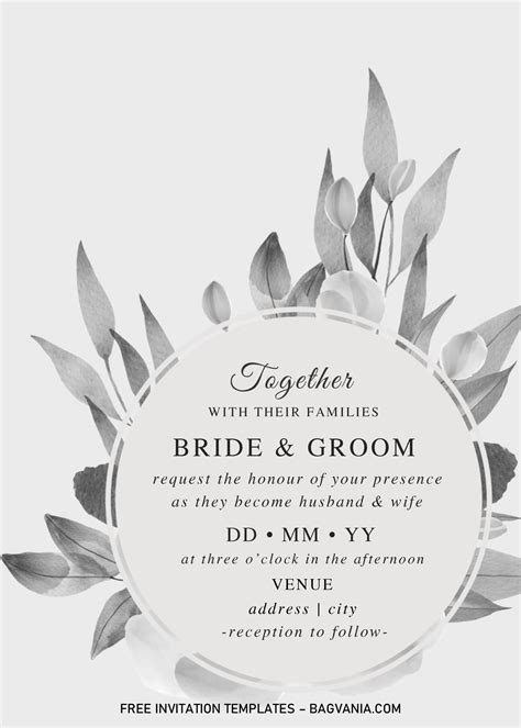 Black And White Wedding Invitation Templates – Editable With MS Word | FREE Printable Birthday ...