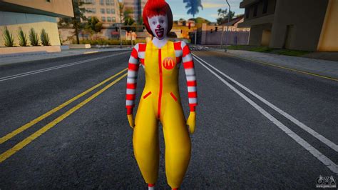 American Ronald McDonald Skin mod for GTA San Andreas