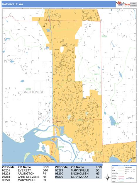 Marysville Washington Wall Map (Basic Style) by MarketMAPS - MapSales.com