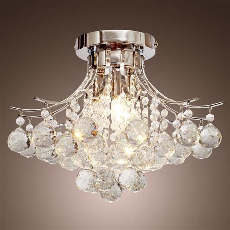 Buy Saint Mossi Modern K9 Crystal Raindrop Chandelier Lighting Flush LED Ceiling Light Fixture ...