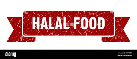 halal food grunge ribbon. halal food sign. halal food banner Stock ...