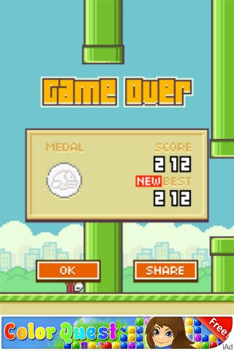 Flappy Bird High Score Screenshot 500