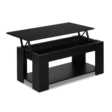 Lift Up Top Mechanical Coffee Table – Black | Complete Storage Solutions