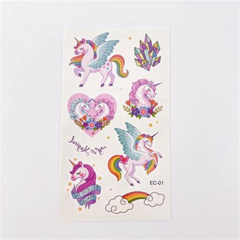 10 Sheets Cartoon Tattoos for Kids Party Supplies Unicorn Temporary Ta – Shaketea