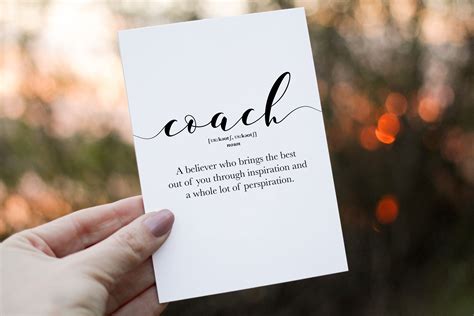 Thank You Card for Coach Coach Definition Card Printable - Etsy