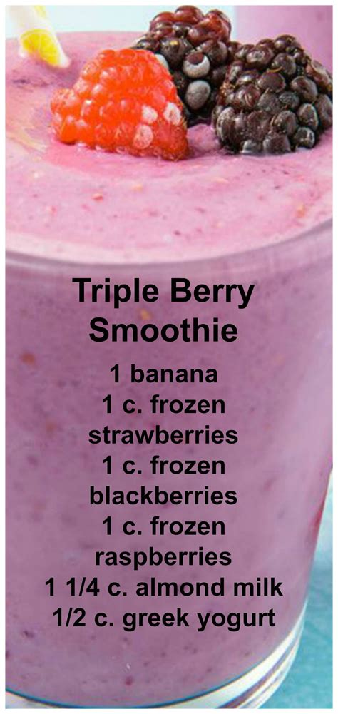 Triple Berry Smoothie Is Triple The Fun | Recipe | Smoothie drink ...