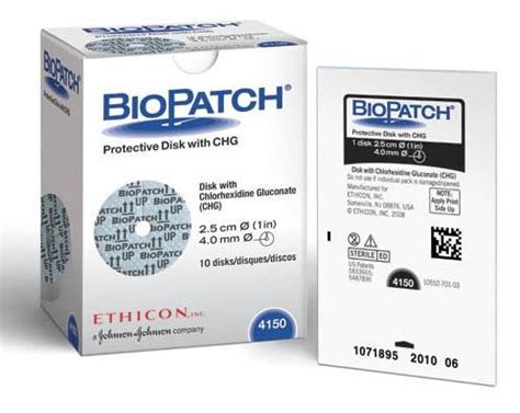 Biopatch Antimicrobial Dressing 1" Disk, 4mm, Sterile, Latex-Free, 10/Box - Merit Pharmaceutical