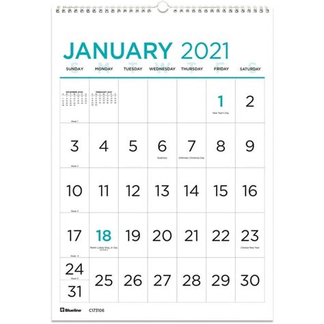 Large Print Wall Calendar - Walmart.com - Walmart.com