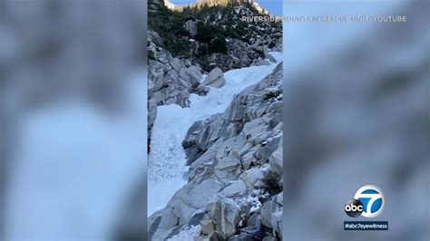 Video shows avalanche hit during rescue operation for 2 stranded hikers in San Jacinto Mountains ...