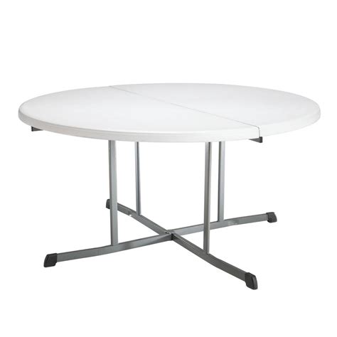 Lifetime White Granite Round Folding Table-25402 - The Home Depot