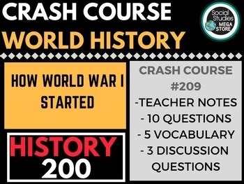 How World War I Started: Crash Course World History #209 | TpT