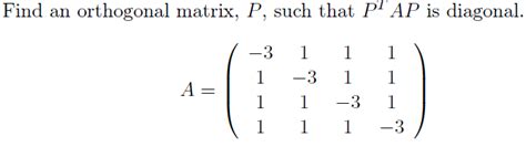 Linear Algebra - Find an orthogonal matrix P