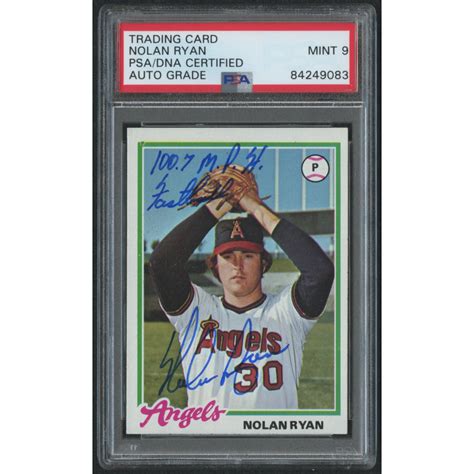 Nolan Ryan Signed 1978 Topps #400 Inscribed "100.7 M.P.H. Fastball" (PSA Encapsulated ...