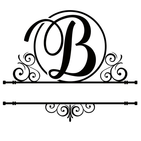 Letter B Split Monogram Digital File - Etsy