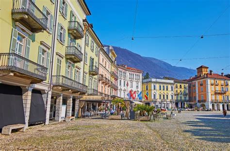 Historic Piazza Grande Square, Locarno, Switzerland Editorial Image - Image of grande ...