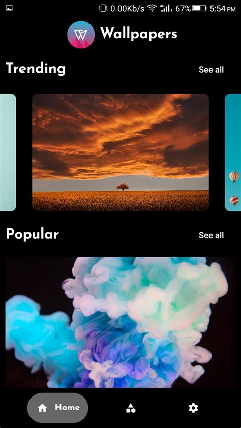 Wallpaper App Made With Flutter With Dynamic Theming : Free Flutter ...