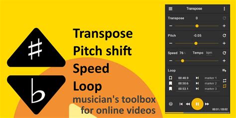 Transpose is Transpose pitch speed loop Browser Extension