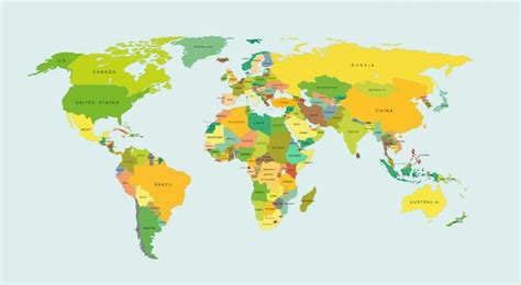 Premium Vector | Detailed world map with countries.