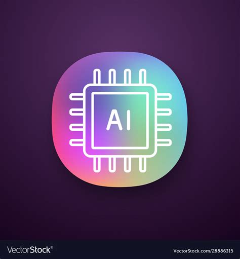 Ai processor app icon Royalty Free Vector Image