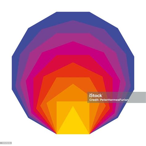 Colorful Convex Regular Polygons Showing Mach Bands Optical Illusion ...