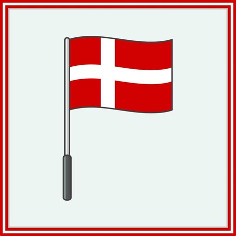 Denmark Flag Cartoon Vector Illustration. Flag of Denmark Flat Icon ...