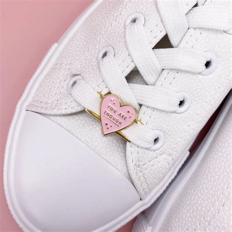 Kind Shop - "You Are Enough" Affirmation Heart Shoe Lace Charms