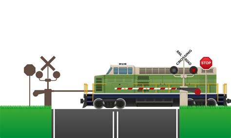 railroad crossing vector illustration 515859 Vector Art at Vecteezy