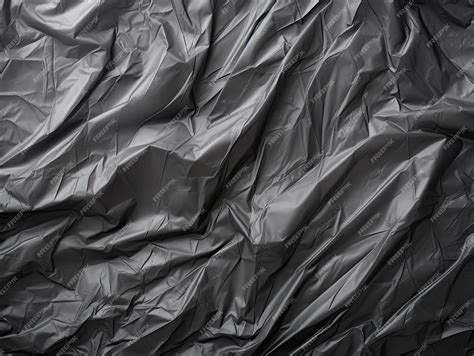 Premium AI Image | Wrinkled black plastic wrap texture background