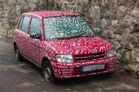 Car Painted by Street Artists - Graffiti Editorial Stock Photo - Image ...