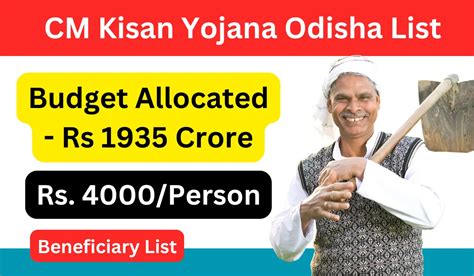 CM Kisan Yojana Odisha Beneficiary List 2024 (4000 Rs for Farmers)