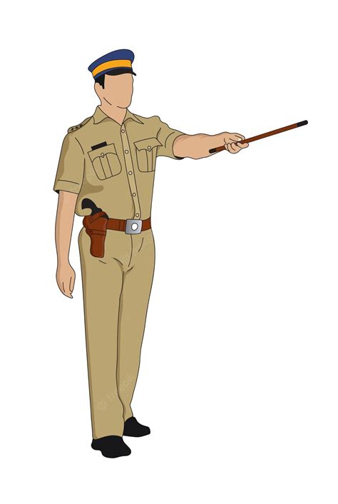 Premium Vector | Indian Police officer in uniform.