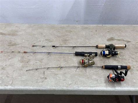 (3) Ice Fishing Rods & Reels - Lee Real Estate & Auction Service