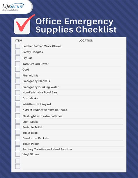 Office Emergency Kit Checklist | LifeSecure Emergency Solutions