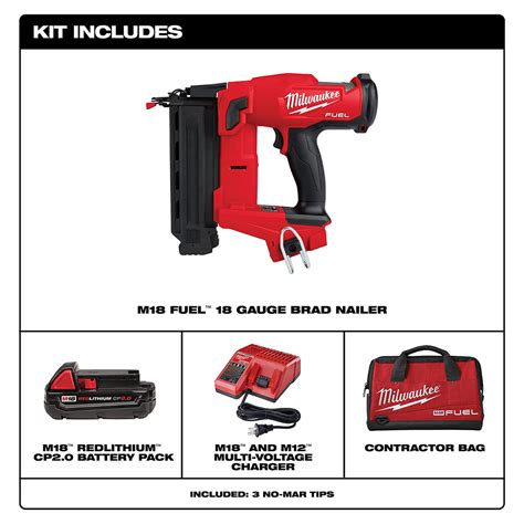 Milwaukee 2746-21Ct M18 FUEL 18V 18 Gauge Brad Nailer Kit