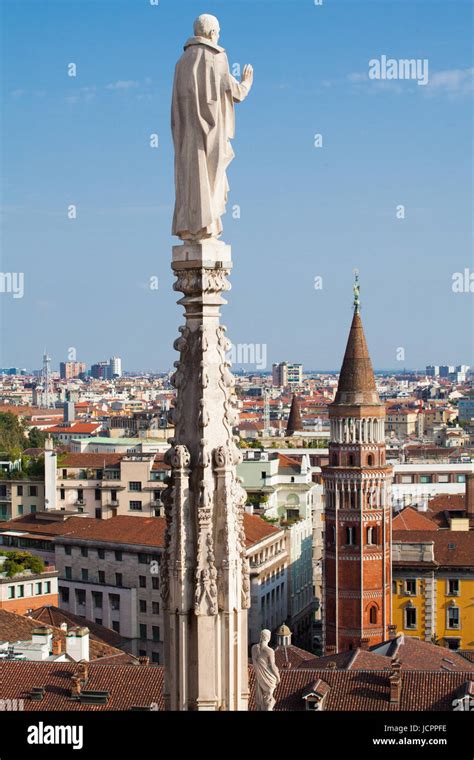 Aerial view of Milan from Duomo roof terrace, Italy Stock Photo - Alamy