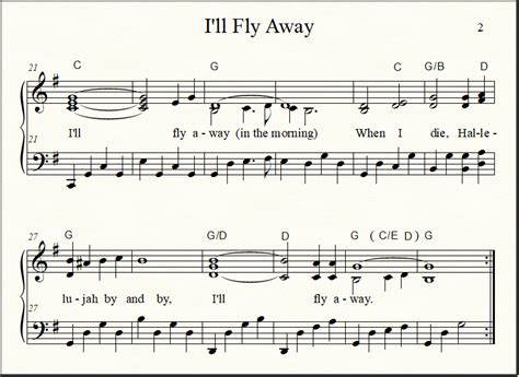 I ll fly away chords lyrics sheet music – Artofit