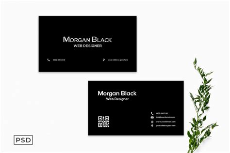 Black Minimalist Business Card Template - Free Download