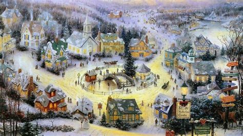 Wallpaper Christmas Thomas Kinkade