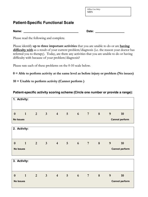 Patient Specific Functional Scale: Edit & Share | airSlate SignNow