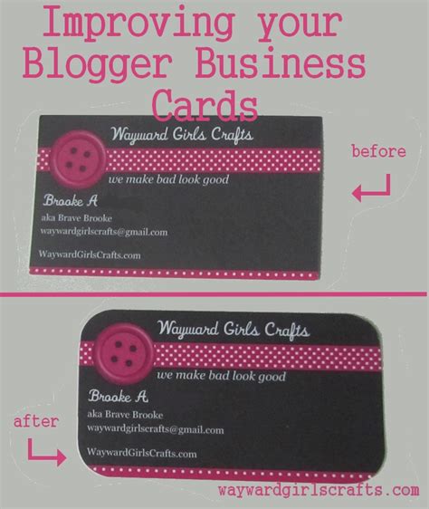 Wayward Girls' Crafts: Improving Your Plain Business Cards