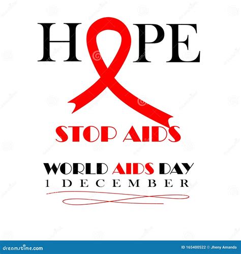 Hope. Stop AIDS. 1st December Red Ribbon AIDS, HIV Icon Illustration ...