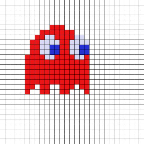 Blinky Ghost Pacman Perler Bead Pattern Pixel Art Pixel Art Pattern ...