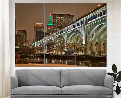 Cleveland Skyline Cleveland Canvas Art Cleveland Wall Art - Etsy