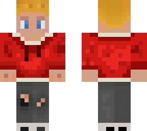 blonde hair red boy | Minecraft Skins