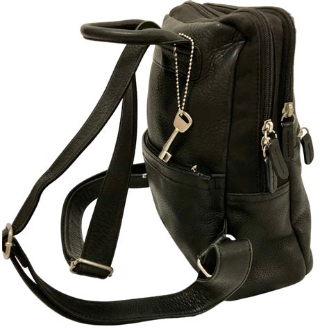 Fossil Black Genuine Soft Leather and Neoprene Backpack/Purse