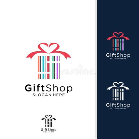 Gift Shop Logo Design Concept Vector Stock Vector - Illustration of isolated, flat: 206439787