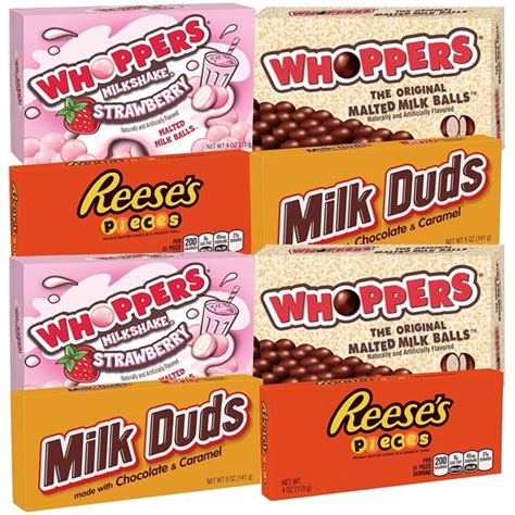 Bulk Bundle Variety Snack Mix of Whoppers Original, Whoppers Milk Shake Strawberry, Milk Duds ...