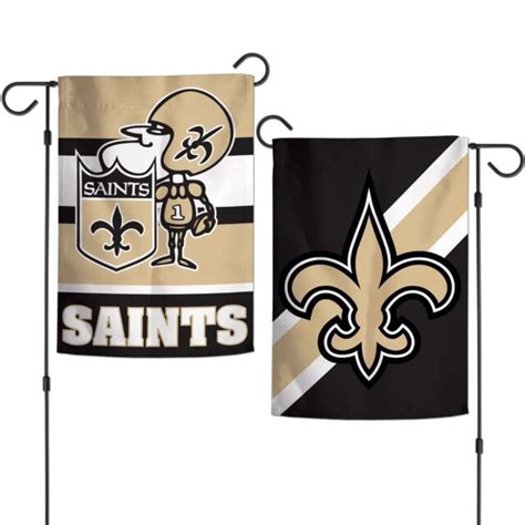 NEW ORLEANS SAINTS SIR SAINT CLASSIC RETRO LOGO 12"X18" 2 SIDED GARDEN ...