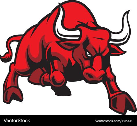 Charging bull Royalty Free Vector Image - VectorStock