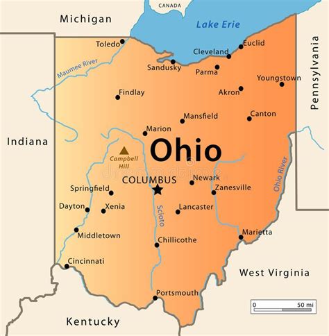 Ohio Map stock vector. Illustration of cincinnati, atlas - 30152305 | Ohio map, Ohio, Cincinnati map